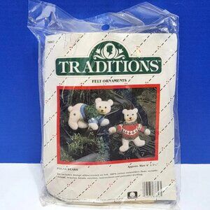Vintage Traditions Felt Christmas Ornaments Kit Polar Bears